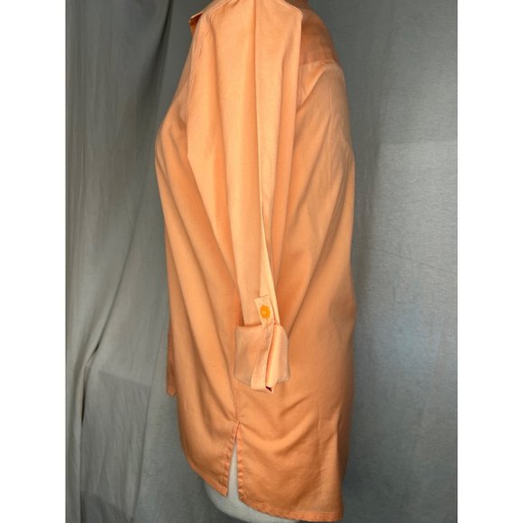 Chicos, orange button front blouse size 0/US4XS  no iron long sleeve - Picture 3 of 14